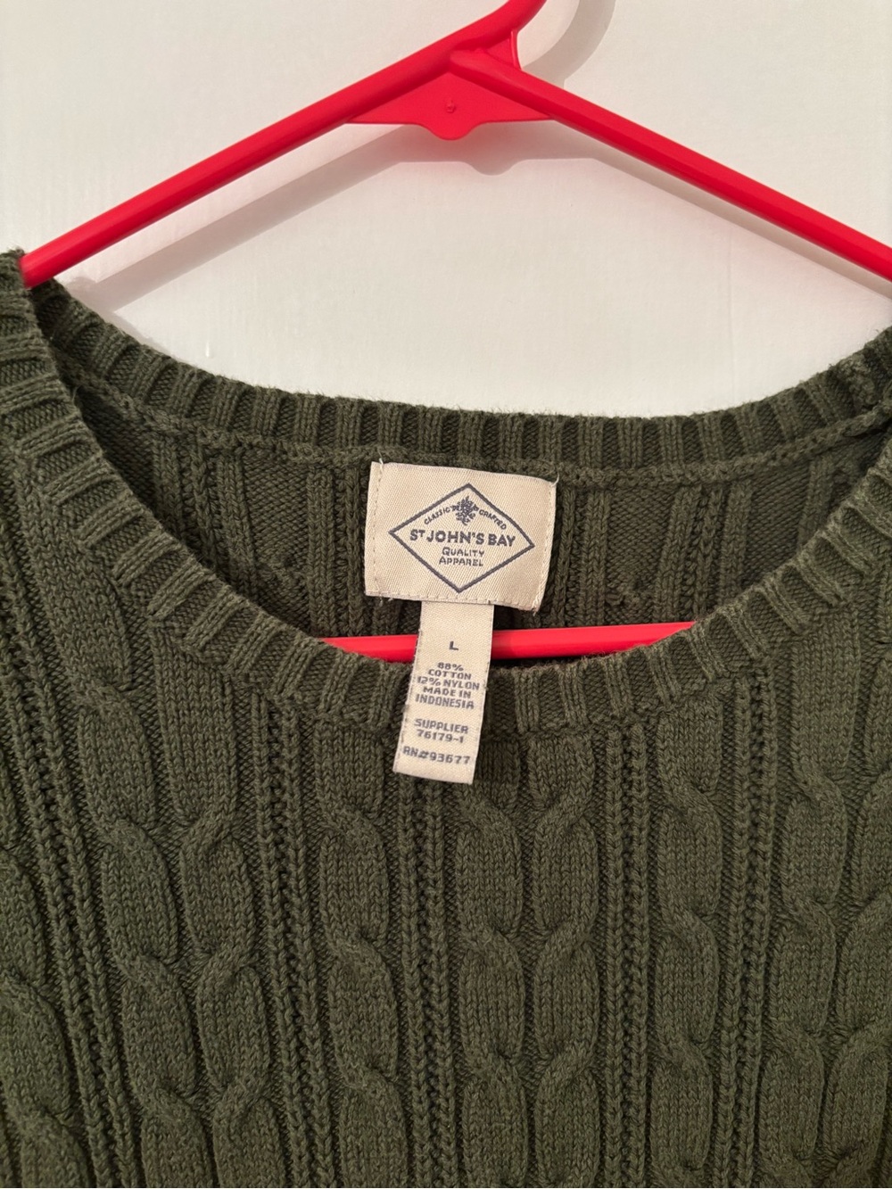 St. John’s Bay - Women’s Olive Green Sweater - Size L